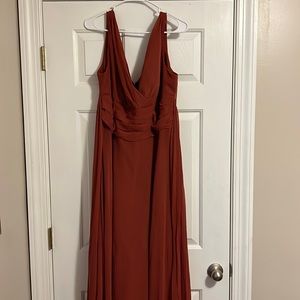 Burnt orange bridesmaid dress